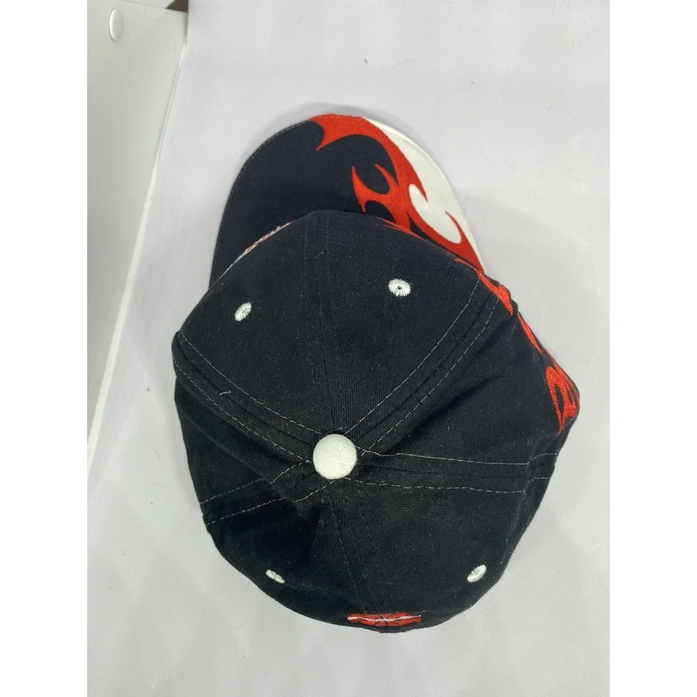 BRISTOL MOTOR SPEEDWAY FIRE‎ TEAM RACING FLAMES BALL CAP TRUCKER HAT BLACK RED